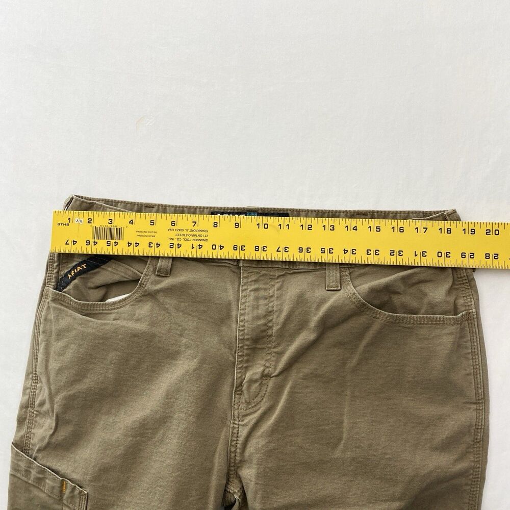 Ariat Rebar M7 Pants Slim Straight Leg Canvas Mens 38x32 Brown Workwear Utility - Picture 10 of 12